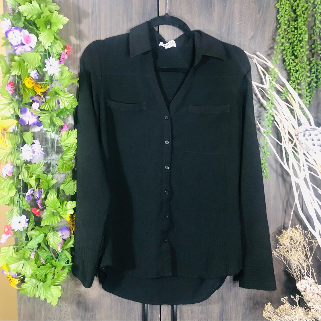 **3/$30express Button Down Collared Blouse Medium